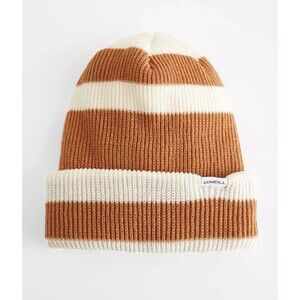 O'Neill Bonfire Beanie Unisex Winter Warm Cream & Brown | New & Free Shipping